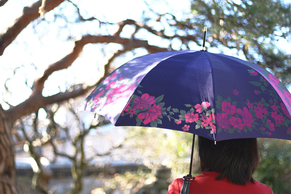 バラ柄の婦人長傘