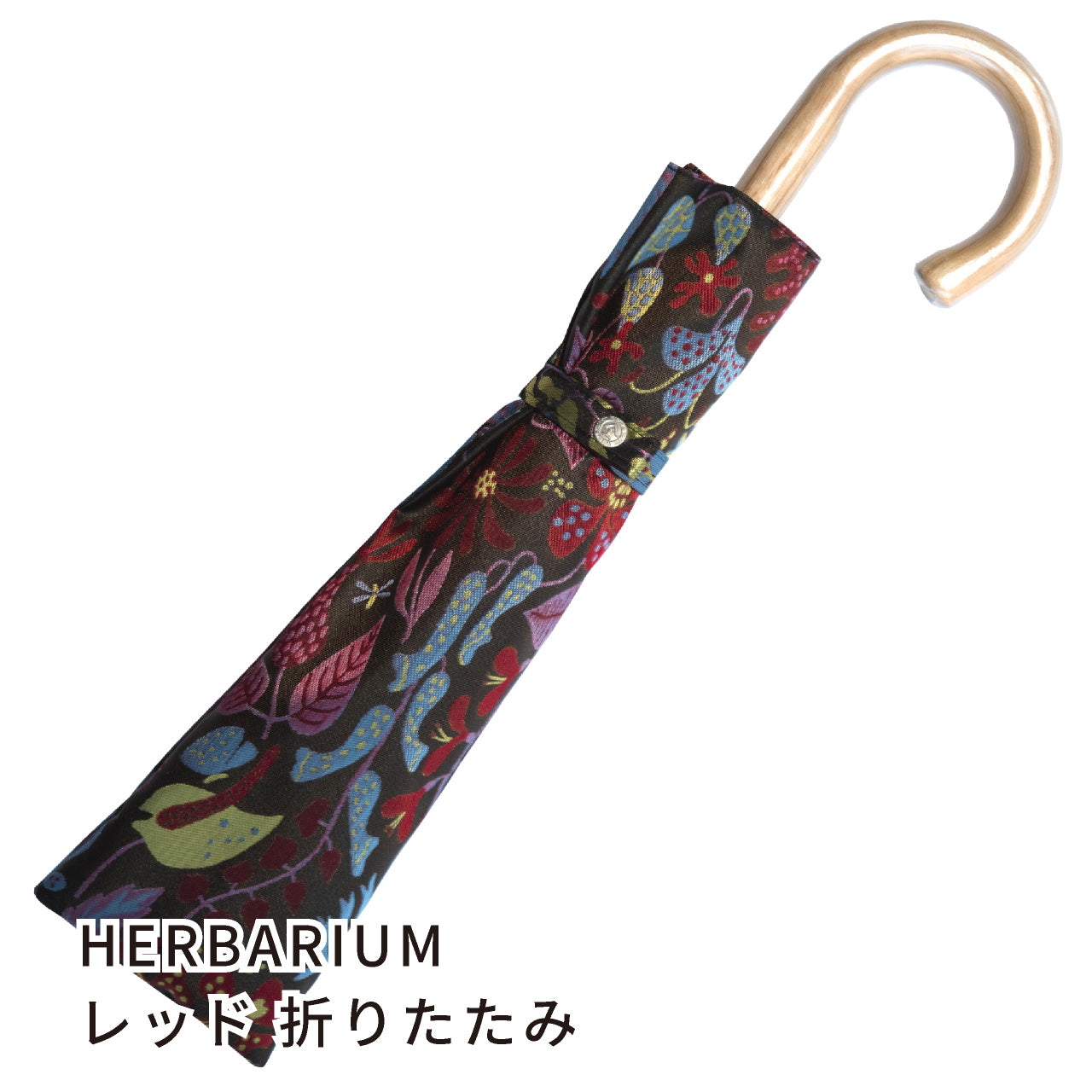 晴雨兼用 レディース Stig L. HERBARIUM レッド 折りたたみ傘