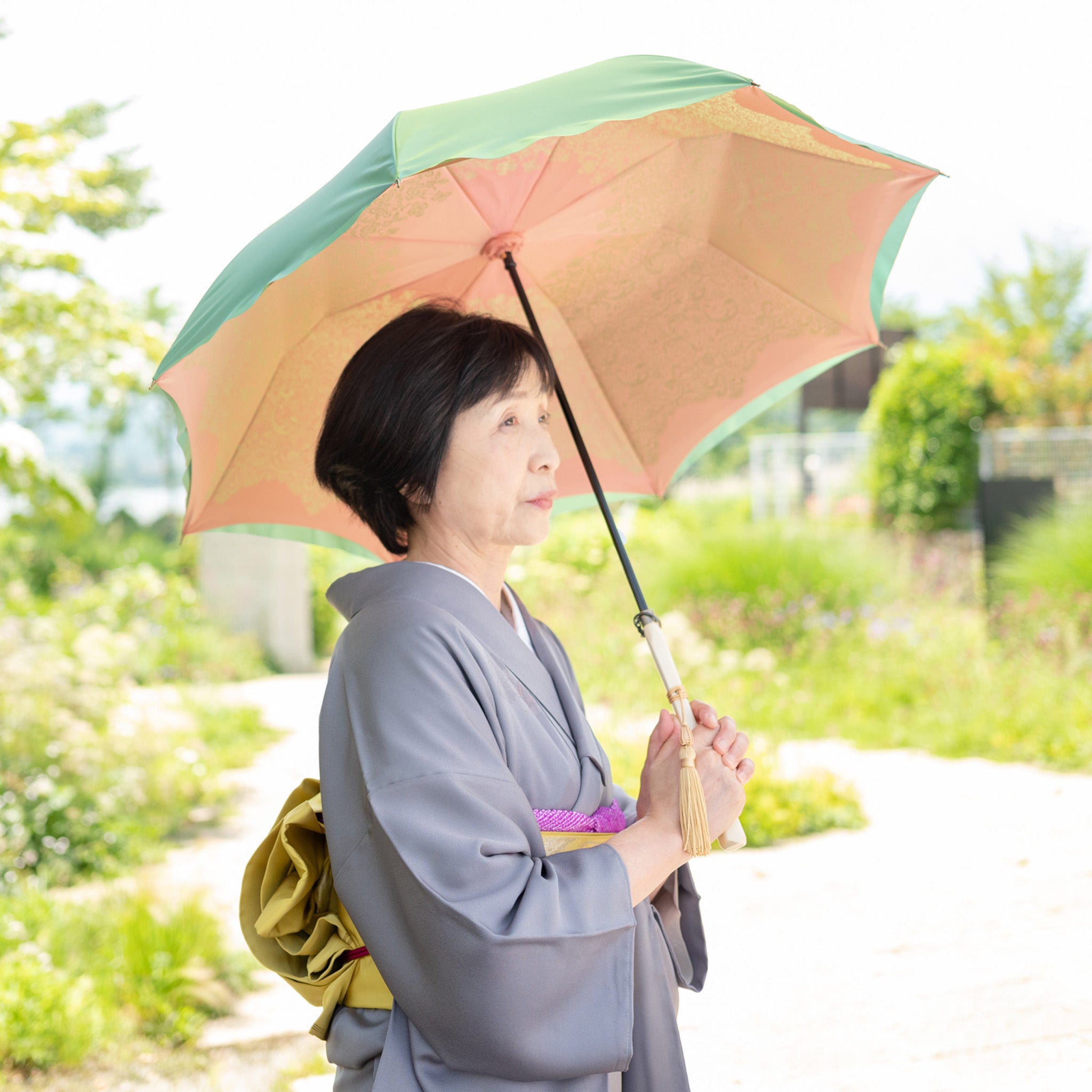 繊細な高級感あふれるレディース長傘！晴雨兼用雨傘8本骨55cm
