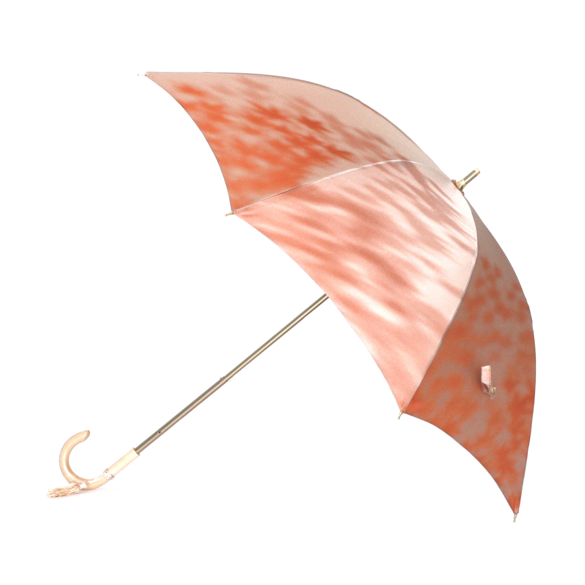 晴雨兼用 レディース こもれび カエデ オレンジ スライドショート傘