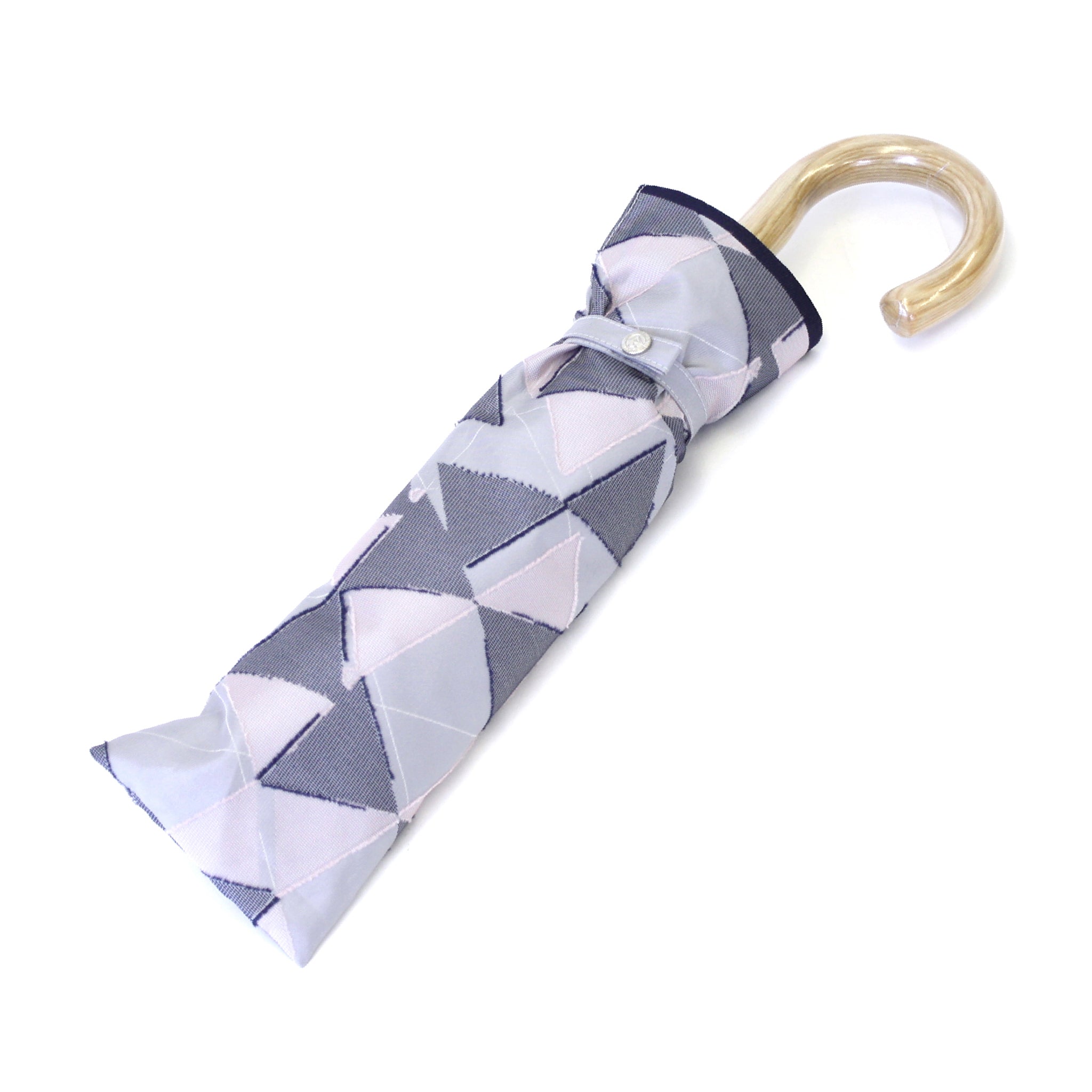 晴雨兼用 レディース fusion RIBBON グレー 折りたたみ傘