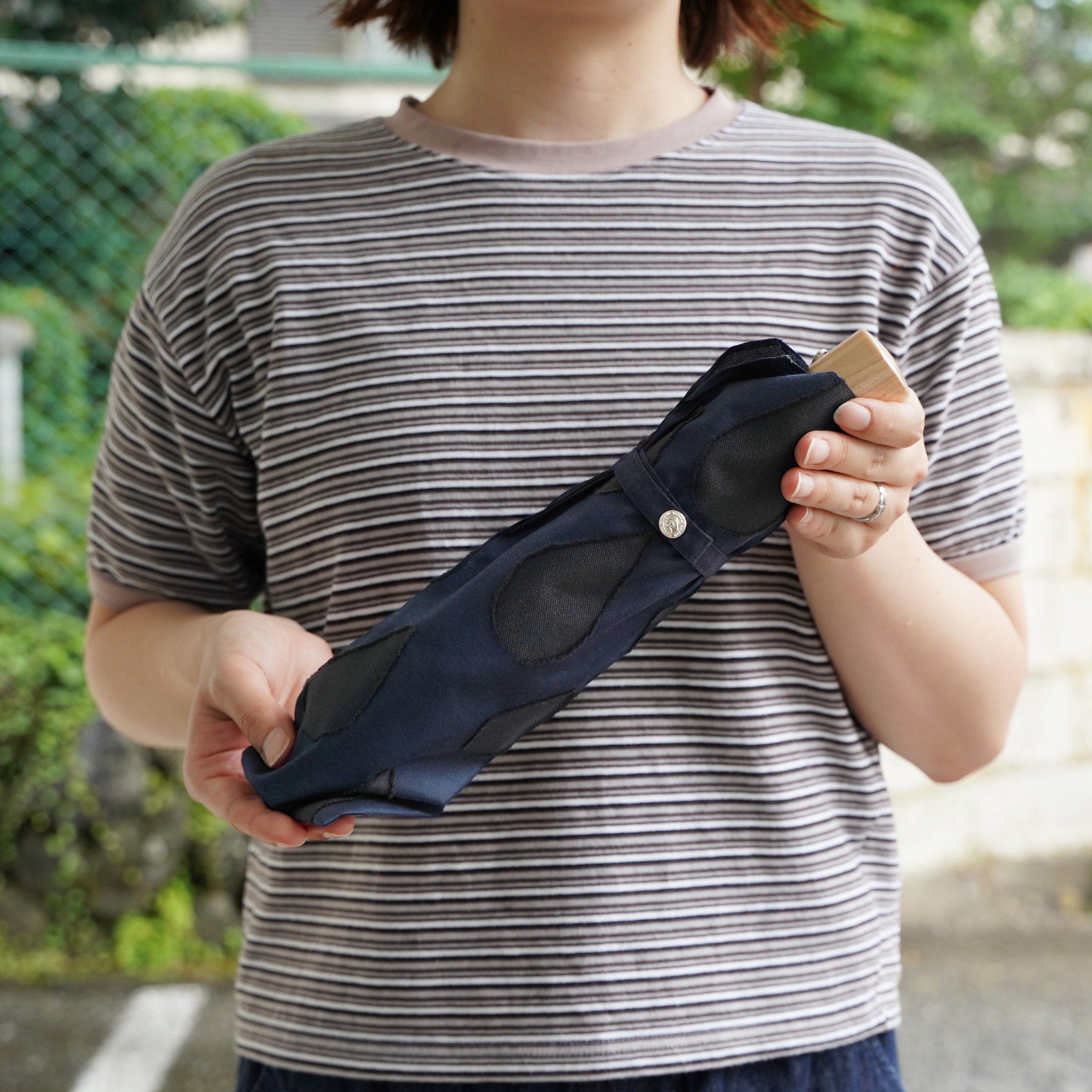 SHIZUKU 折りたたみ傘 ネイビー サイズイメージ