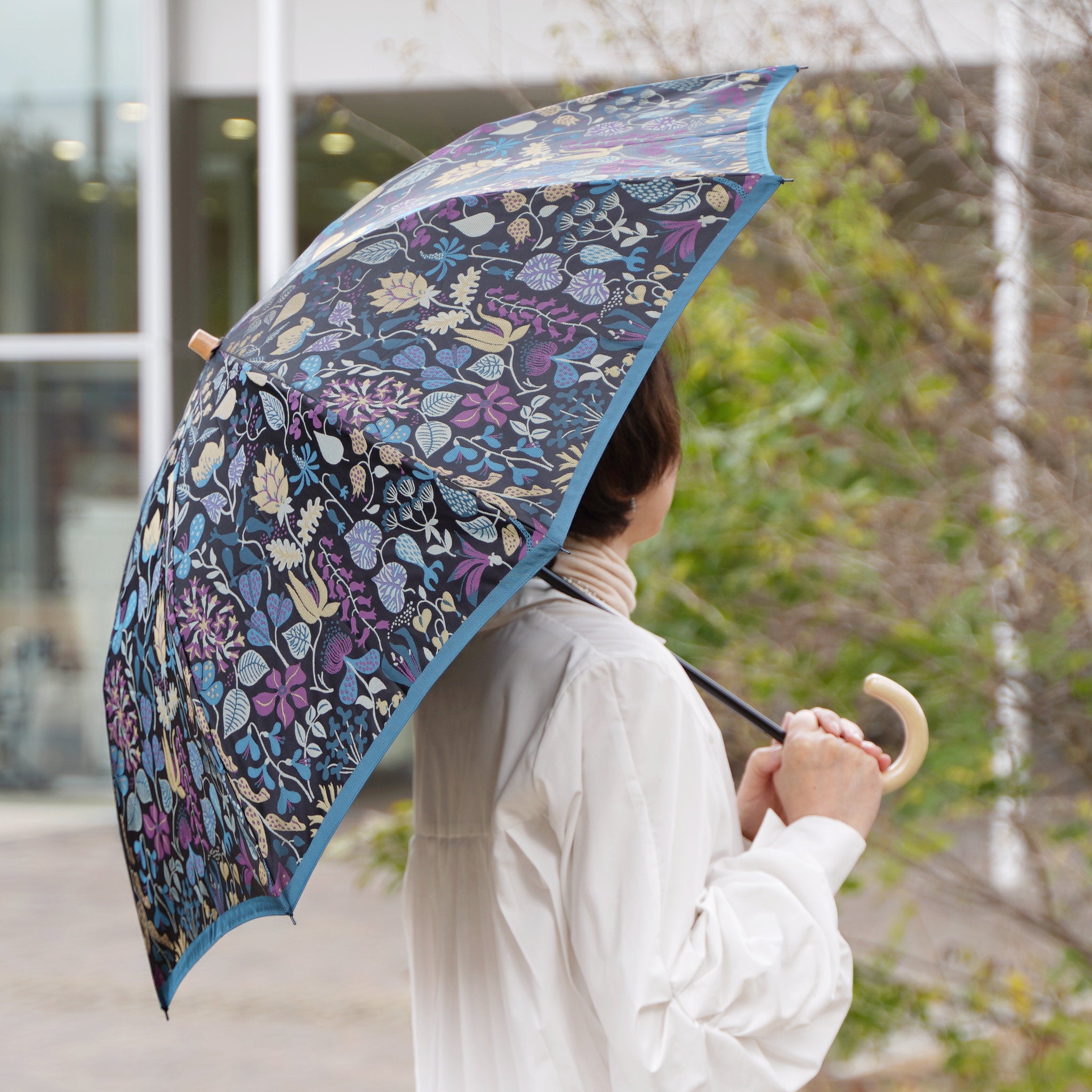 晴雨兼用 レディース Stig L. HERBARIUM グリーン 折りたたみ傘