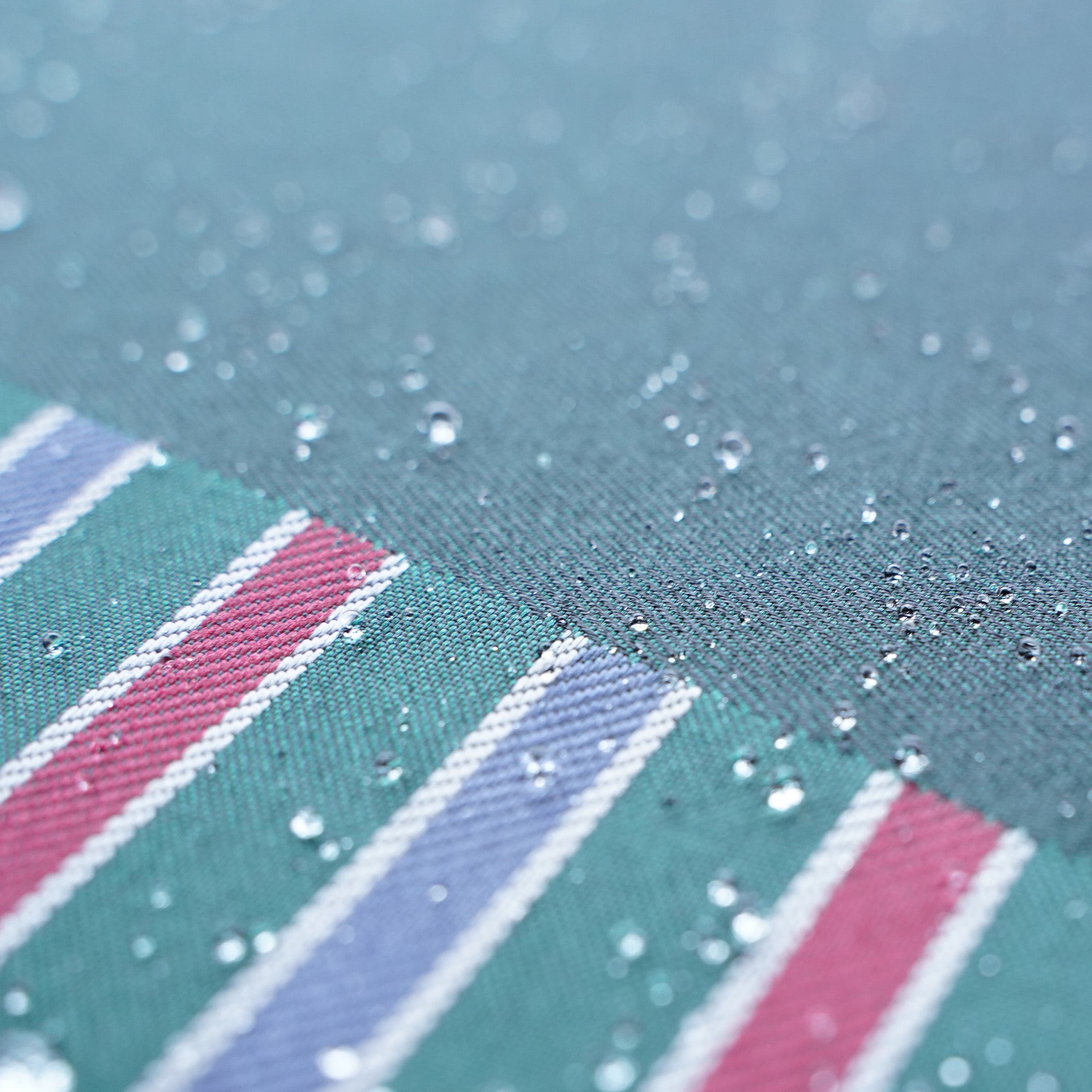 晴雨兼用 メンズ Tie Plain×Stripe GREEN 長傘 生地アップ