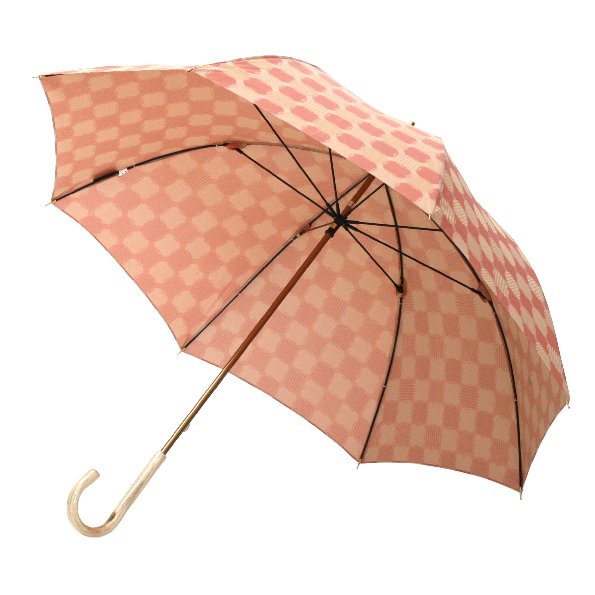 晴雨兼用 レディース ノルディック ドットコラージュ ピンク 長傘