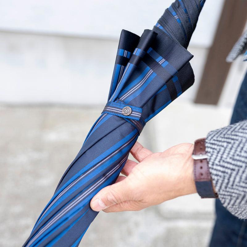Tie　Stripe×Plain　BLUE　長傘