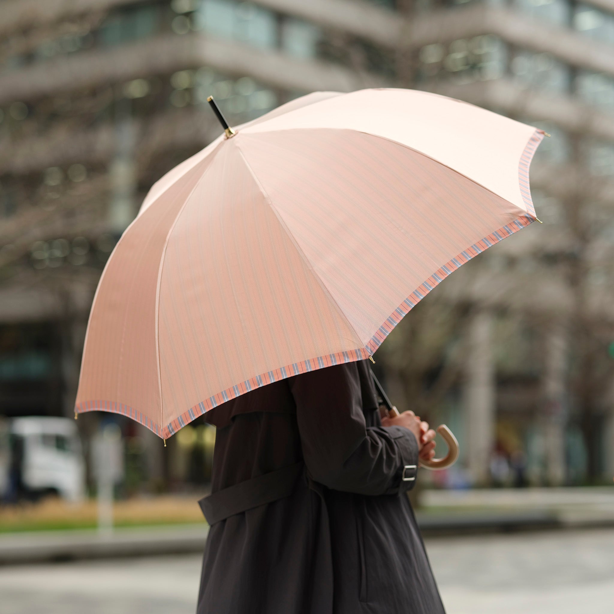 晴雨兼用 レディース Riff ピンクグレープ 長傘 サイズイメージ