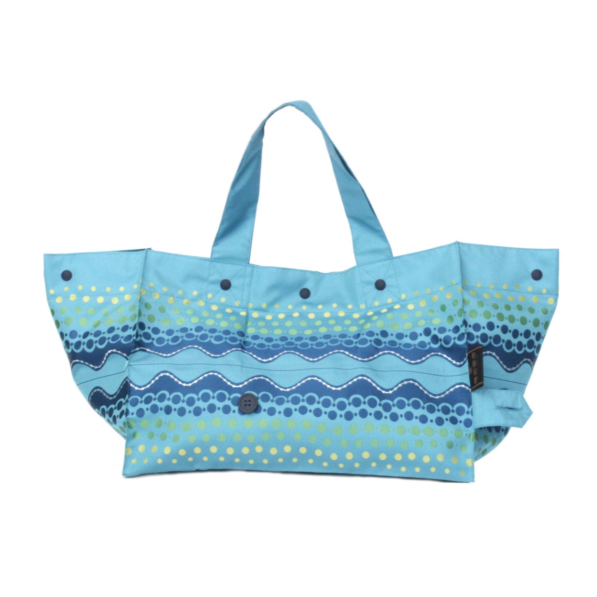 Lunch Tote 水玉ウェイブ 水色