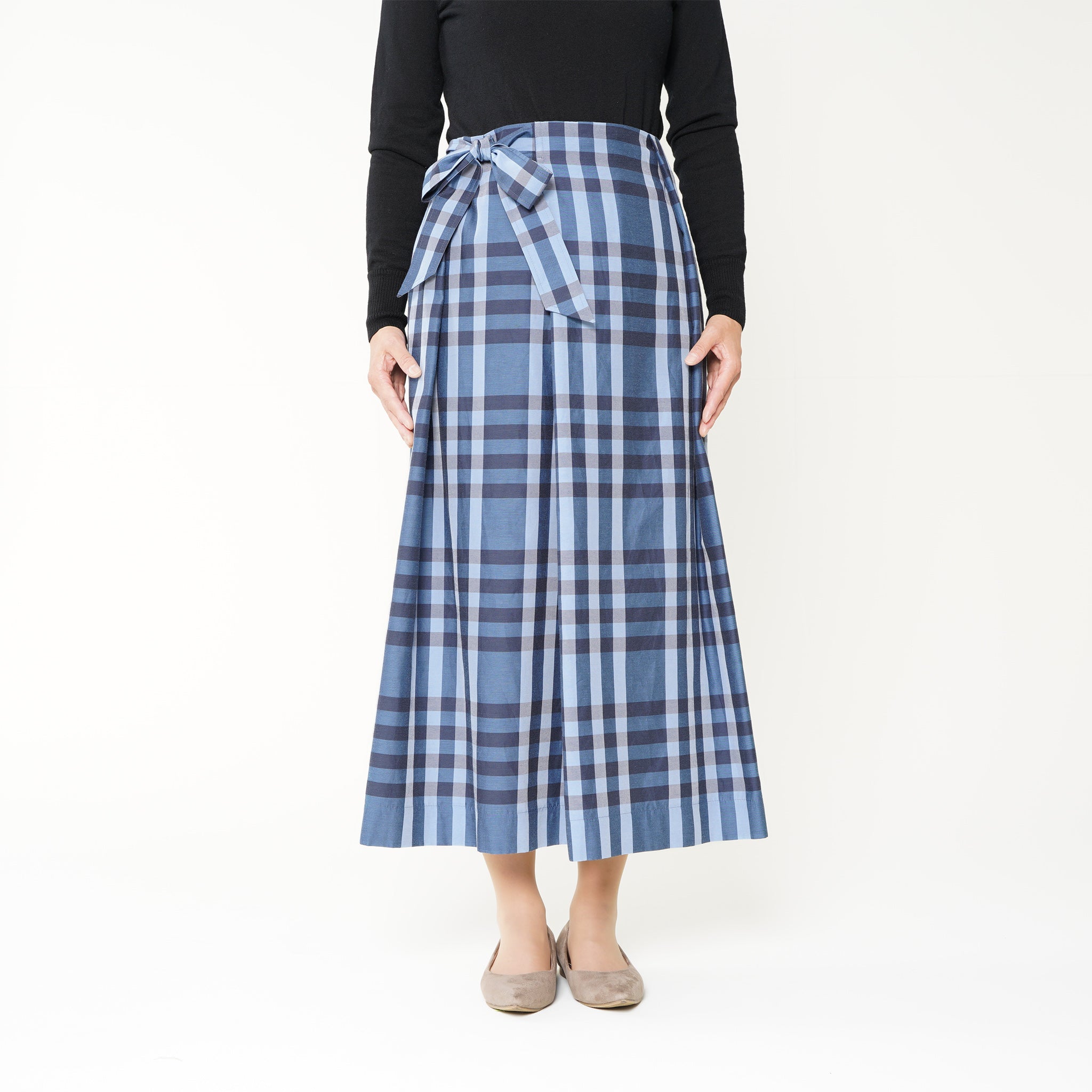 clotho ロング巻きスカート ブルー