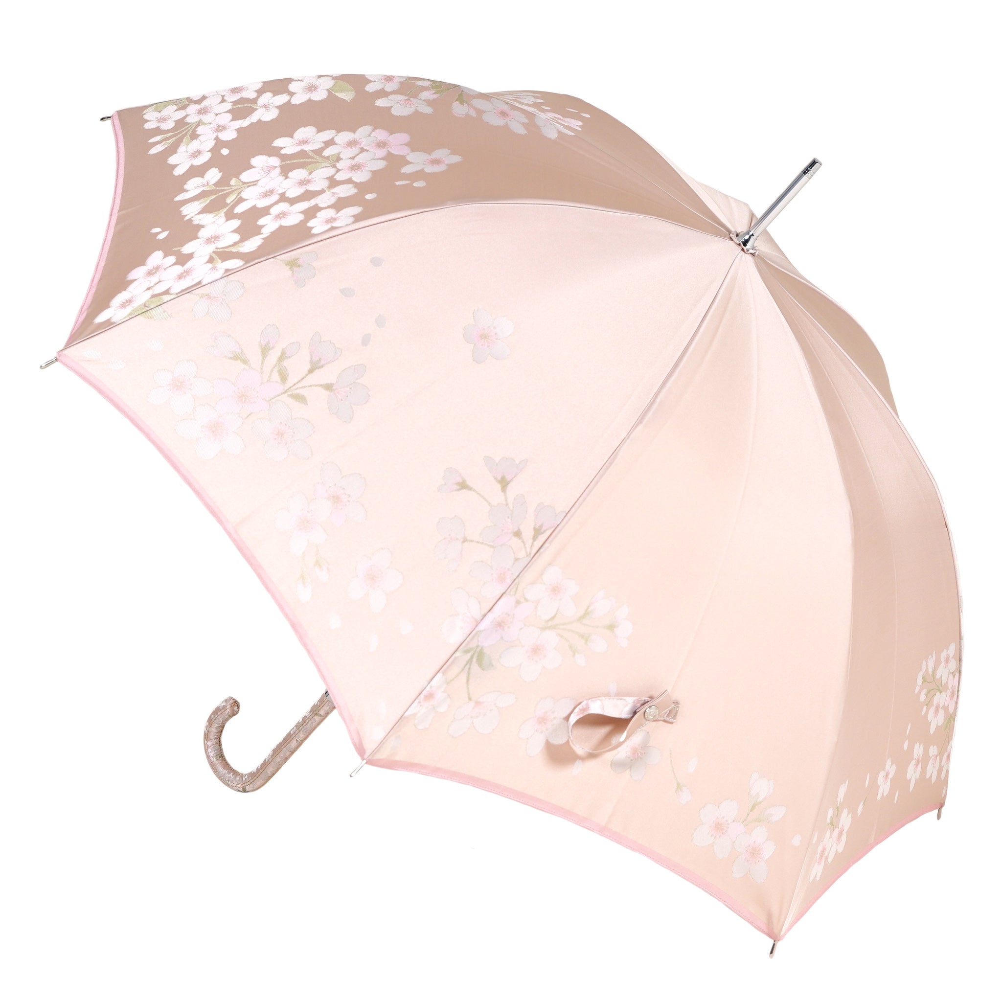 晴雨兼用 レディース 絵おり 桜 ピンク 長傘