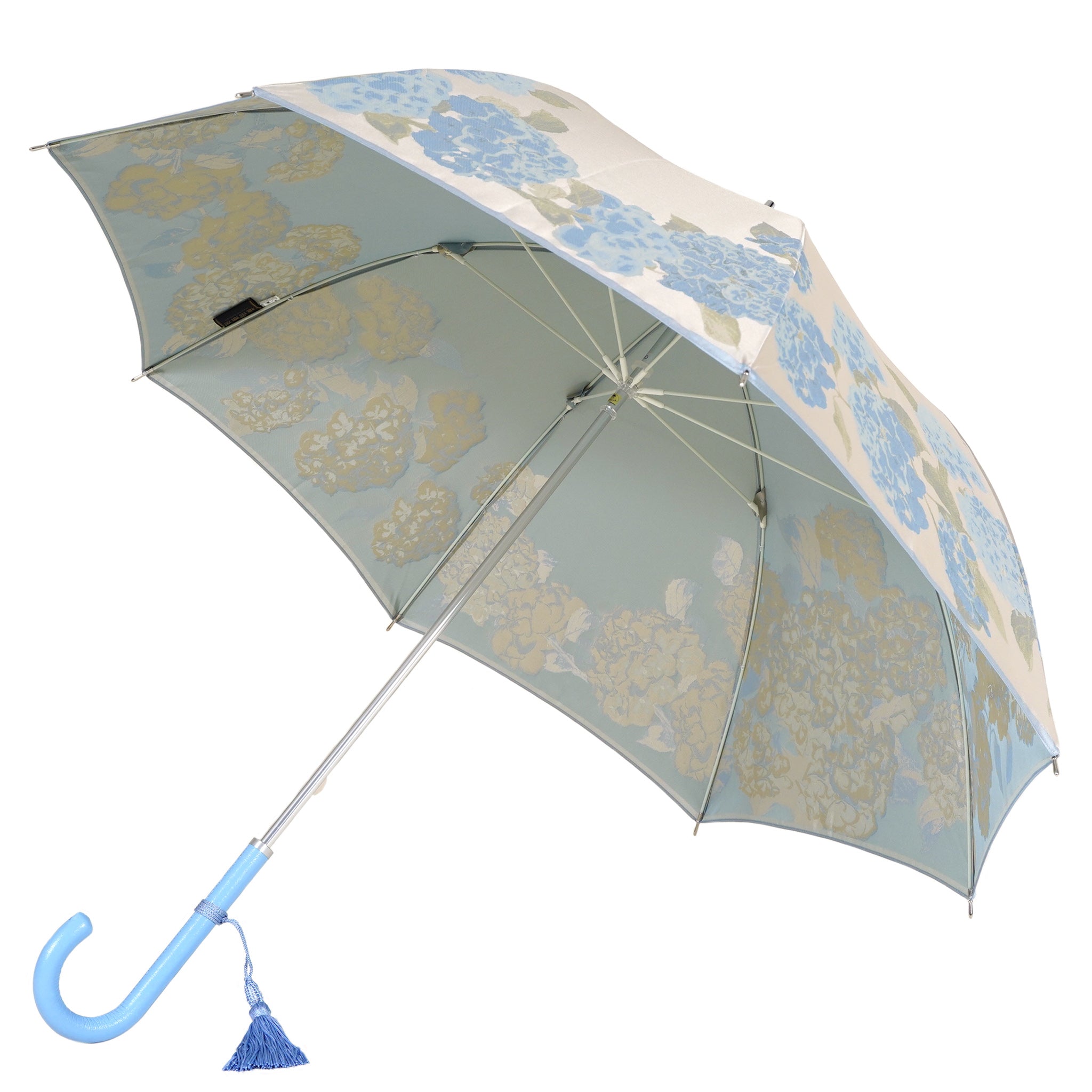 晴雨兼用 レディース 絵おり 紫陽花 ブルー 長傘