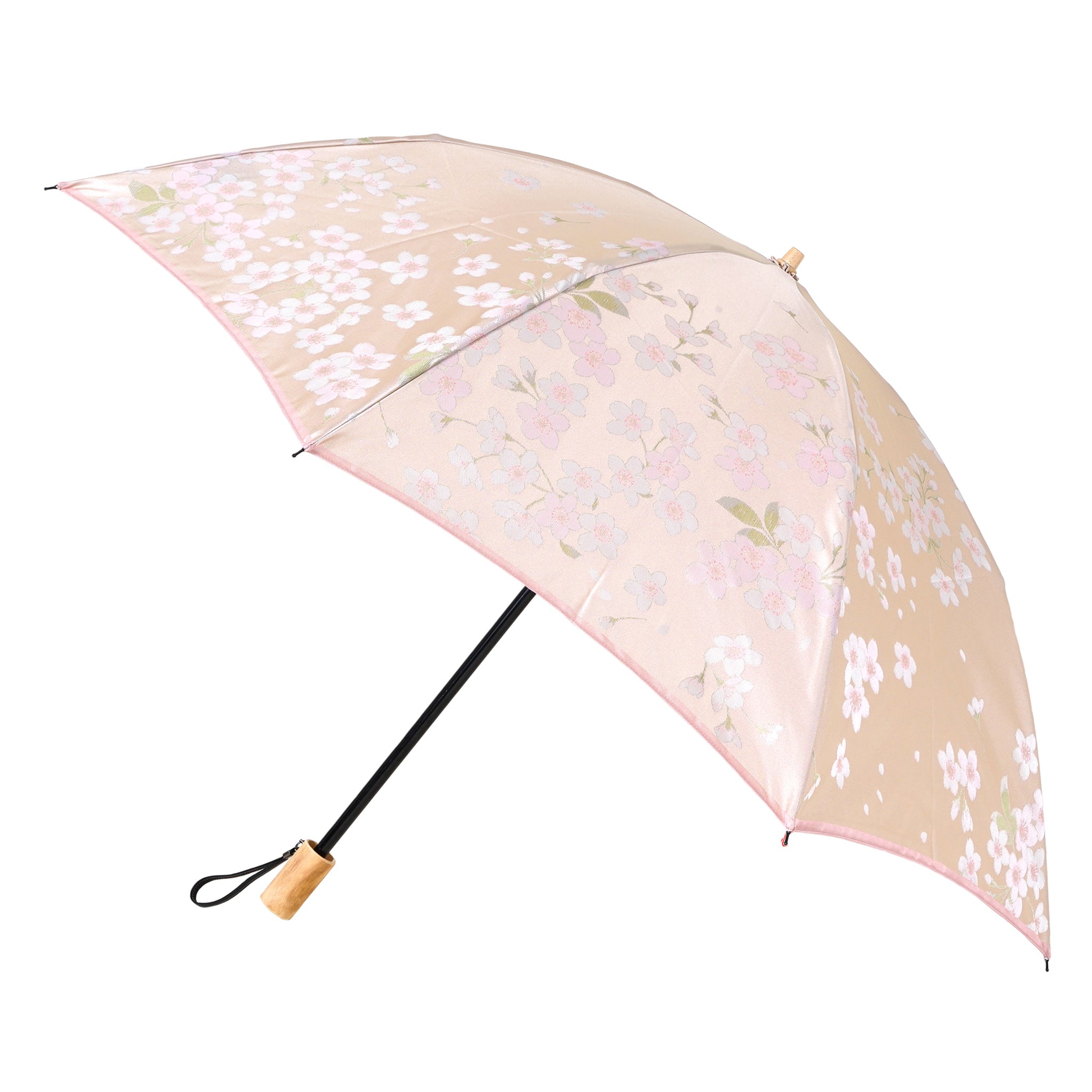 晴雨兼用 レディース 絵おり 桜 ピンク 折りたたみ傘