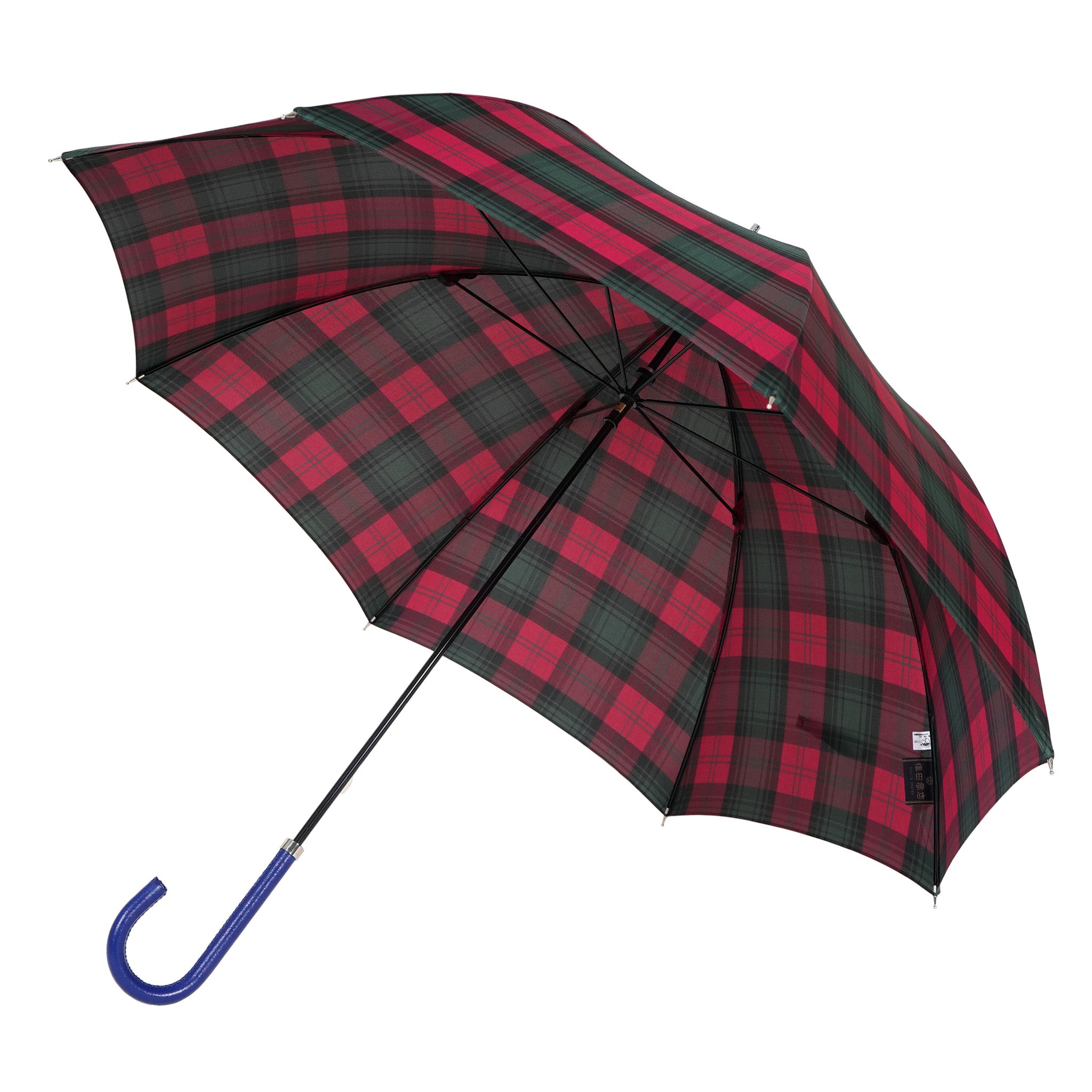 雨傘 レディース レトロチェック タータンチェック② エンジ 長傘