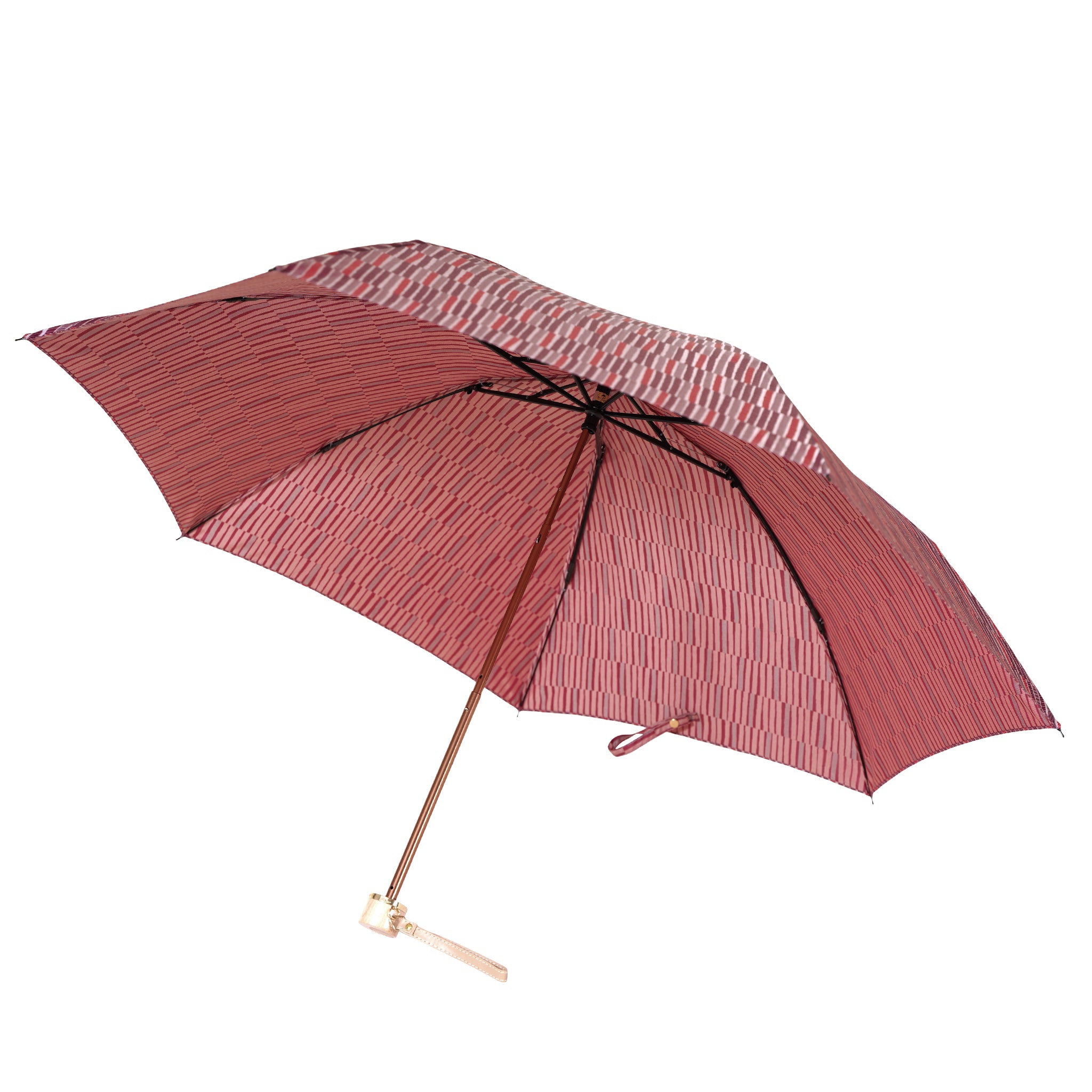 晴雨兼用 レディース ノルディック 枝 レッド 折りたたみ傘