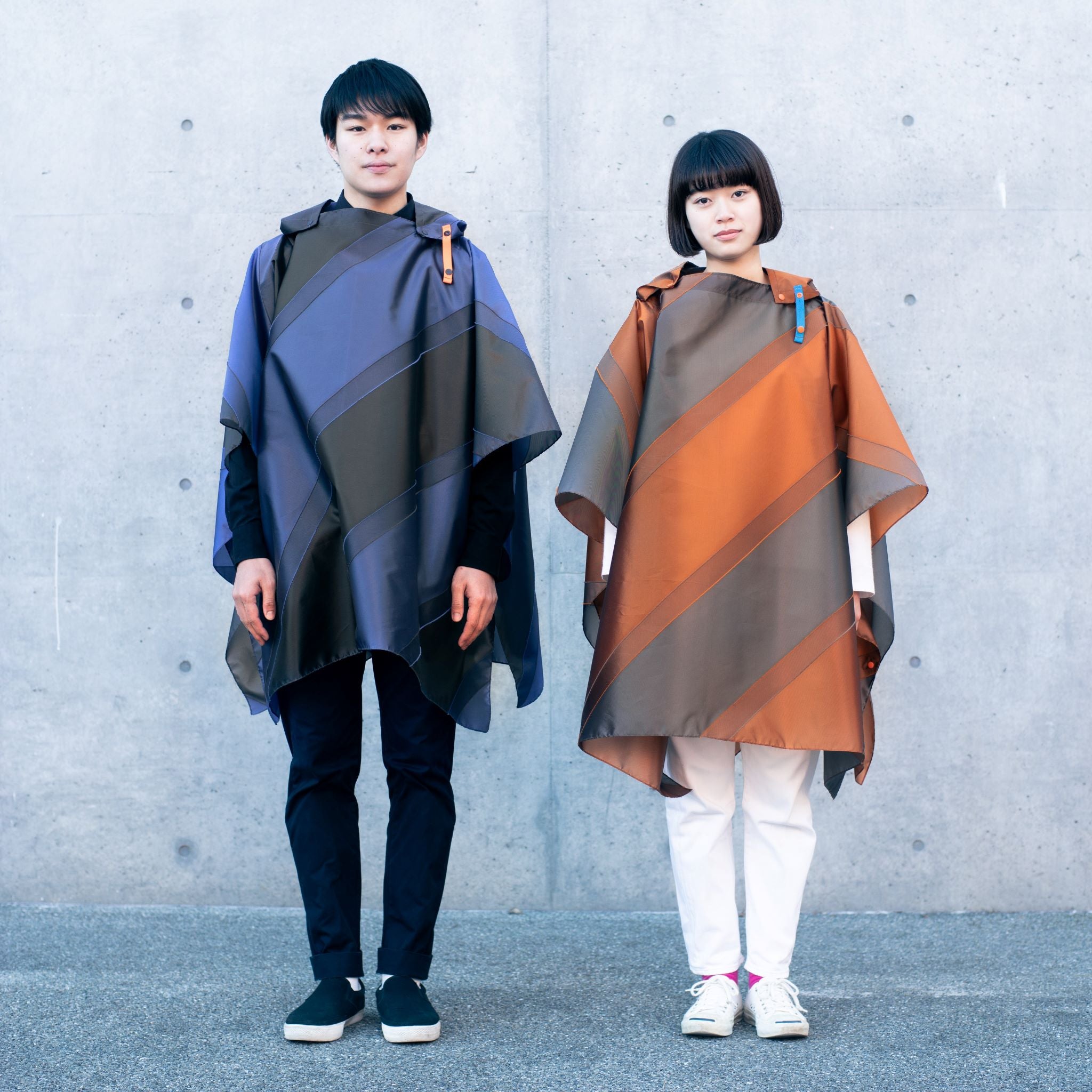 repel. Rain poncho Blue/Orange