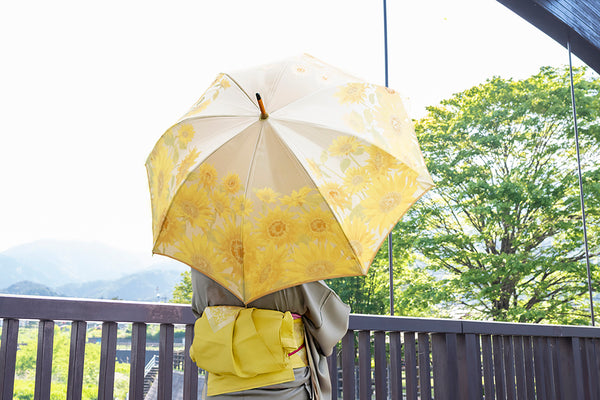 向日葵柄の婦人長傘