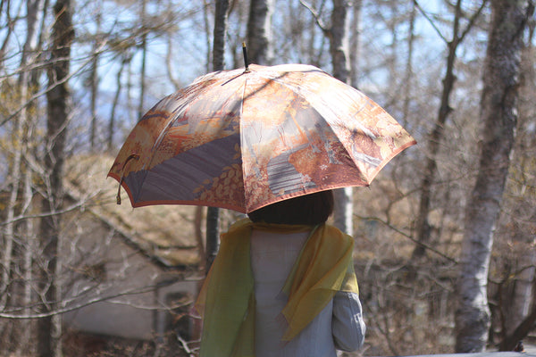 オレンジの婦人長傘