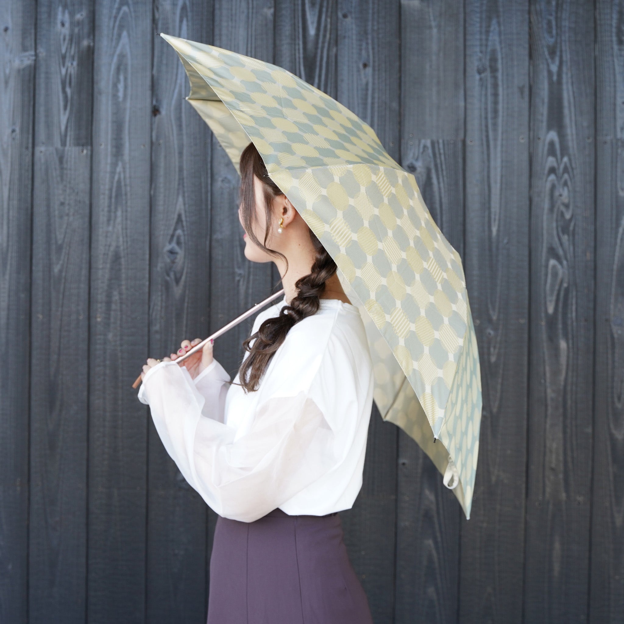 北欧館 日傘 北欧テイストを楽しむレディース折りたたみ傘！晴雨兼用雨傘7本骨55cm