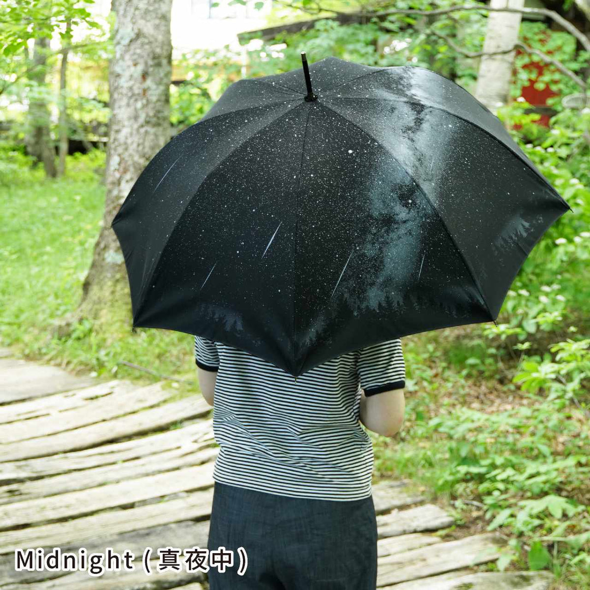 夏の星空を再現したレディース長傘！晴雨兼用雨傘8本骨60cm