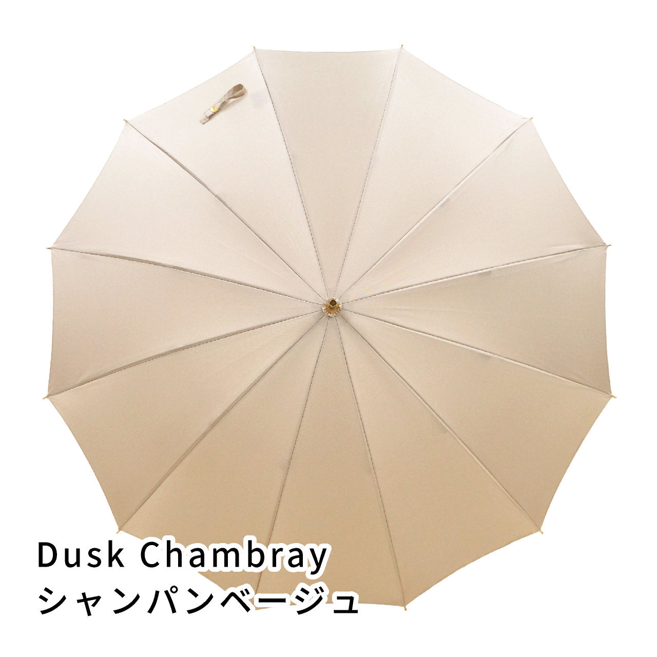 晴雨兼用レディース傘 Dusk Chambray シャンパンベージュ