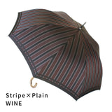 Tie Plain×Stripe WINE