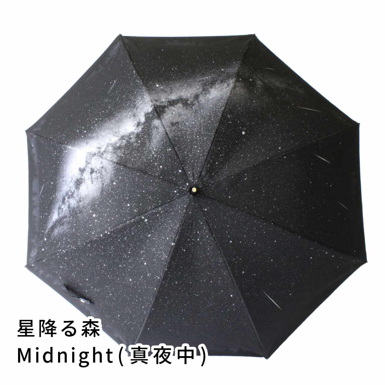 晴雨兼用　レディース　星降る　Midnight（真夜中）　長傘