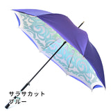 晴雨兼用レディース傘　1866　サラサカット　ブルー　内側