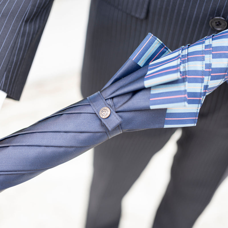 Tie　Plain×Stripe　NAVY　長傘