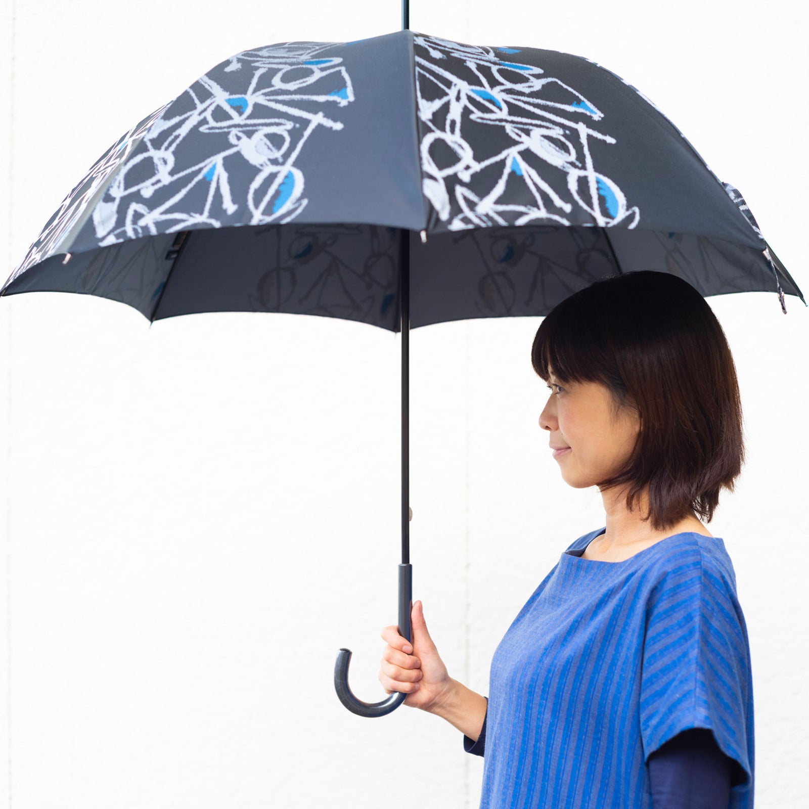 北欧風のおしゃれなレディース長傘！晴雨兼用雨傘8本骨60cm