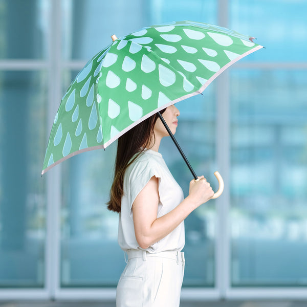 レディース 晴雨兼用折りたたみ傘 fusion しずく 使用イメージ