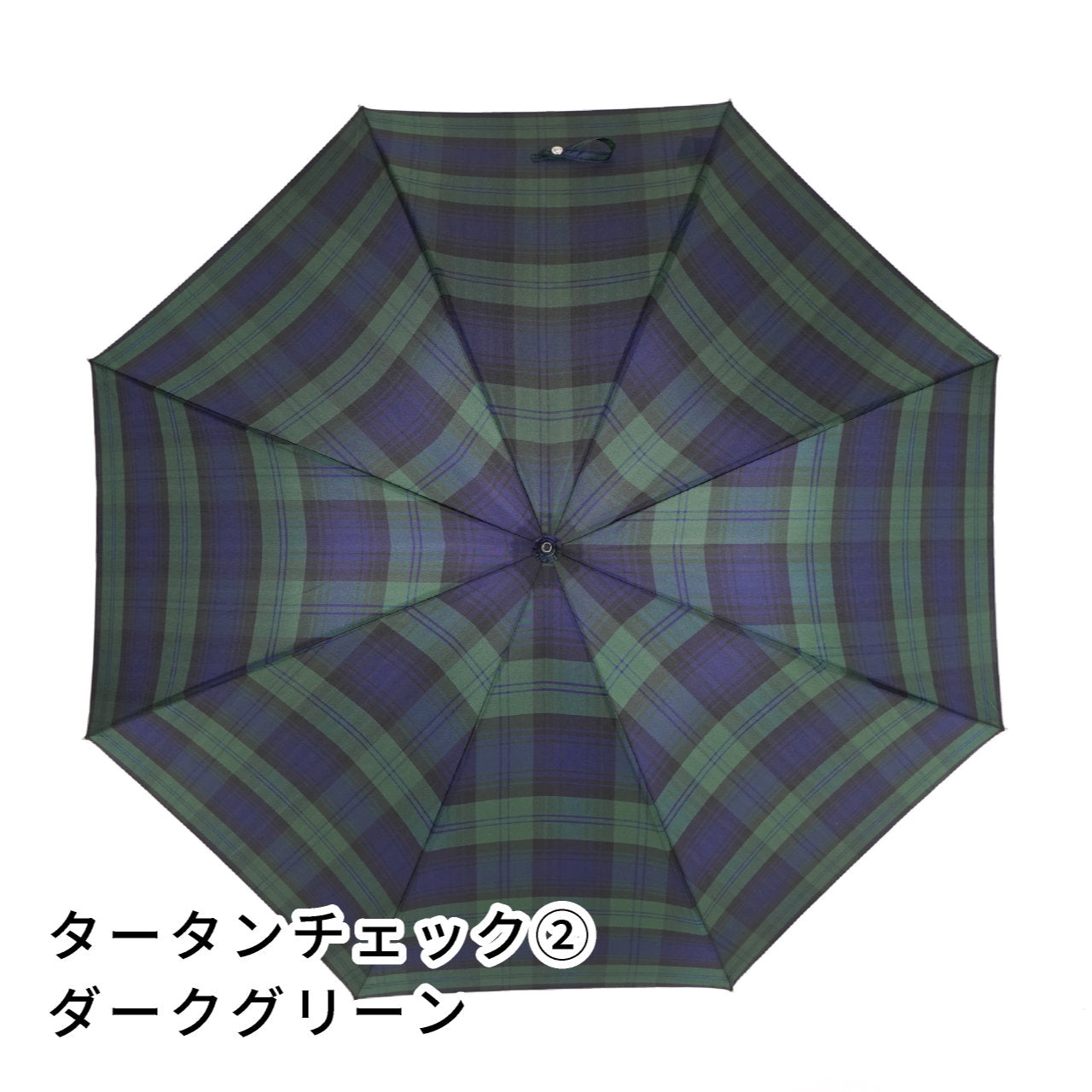 雨傘　レディース　レトロチェック　タータンチェック②　ダークグリーン　長傘