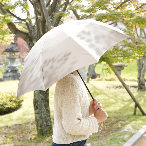 晴雨兼用　レディース　こもれび　ブナ　カーキ　折りたたみ傘　サイズイメージ