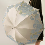 晴雨兼用　レディース　絵おり　紫陽花　ブルー　長傘