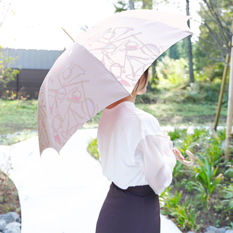 北欧風のおしゃれなレディース長傘！晴雨兼用雨傘8本骨60cm