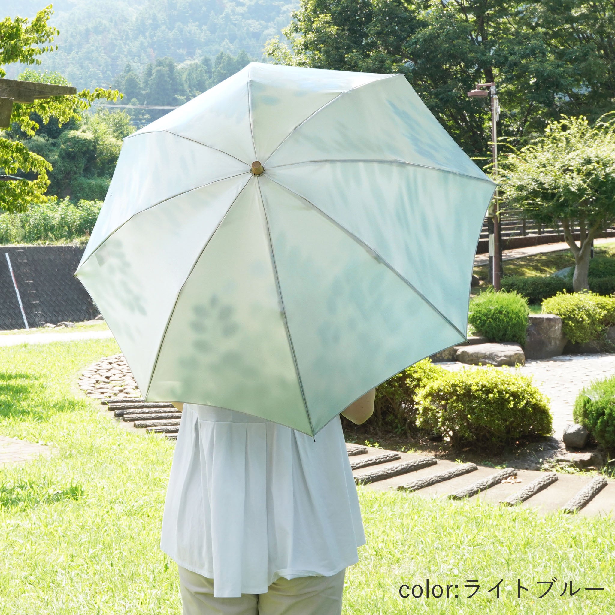 槙田商店　傘　レディース　晴雨兼用 やさしい色合いのレディース折りたたみ傘！晴雨兼用日傘8本骨50cm
