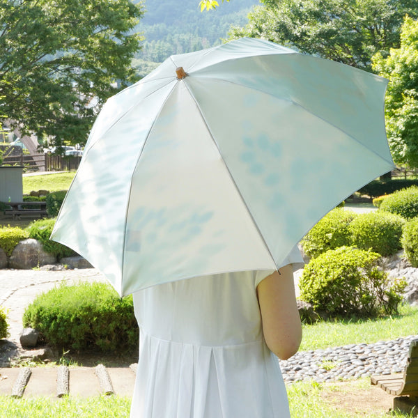 晴雨兼用折りたたみ傘　レディース　こもれび　ブナ　ライトグリーン