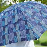 晴雨兼用日傘 feel.t ブロックカット ダークブルー