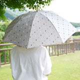 晴雨兼用日傘 feel.t 多色ボンボン ベージュ　使用イメージ