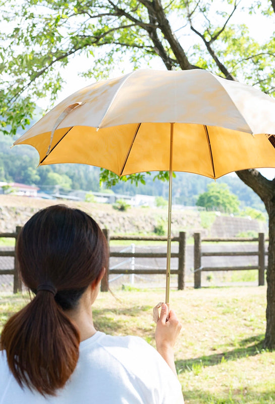 黄色の晴雨兼用日傘