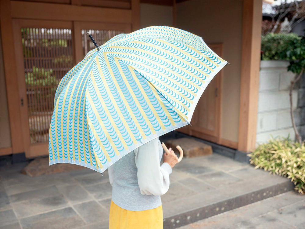 グリーンとイエローの晴雨兼用婦人傘