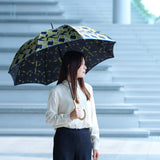 晴雨兼用　レディース　fusion　RIBBON　ネイビー　長傘　使用イメージ