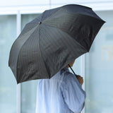 晴雨兼用日傘(折りたたみ傘)　メンズ　Shede　Chidori Stripe  グリーン　使用イメージ