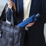 晴雨兼用　メンズ　Tie Stripe×Plain Blue 折りたたみ傘　サイズイメージ