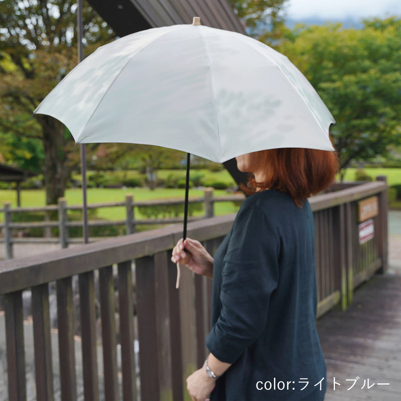 晴雨兼用折りたたみ傘　レディース　こもれび　ブナ　ライトグリーン
