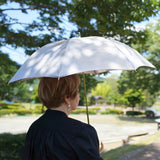 晴雨兼用　レディース　こもれび　ブナ　スライドショート傘　使用イメージ