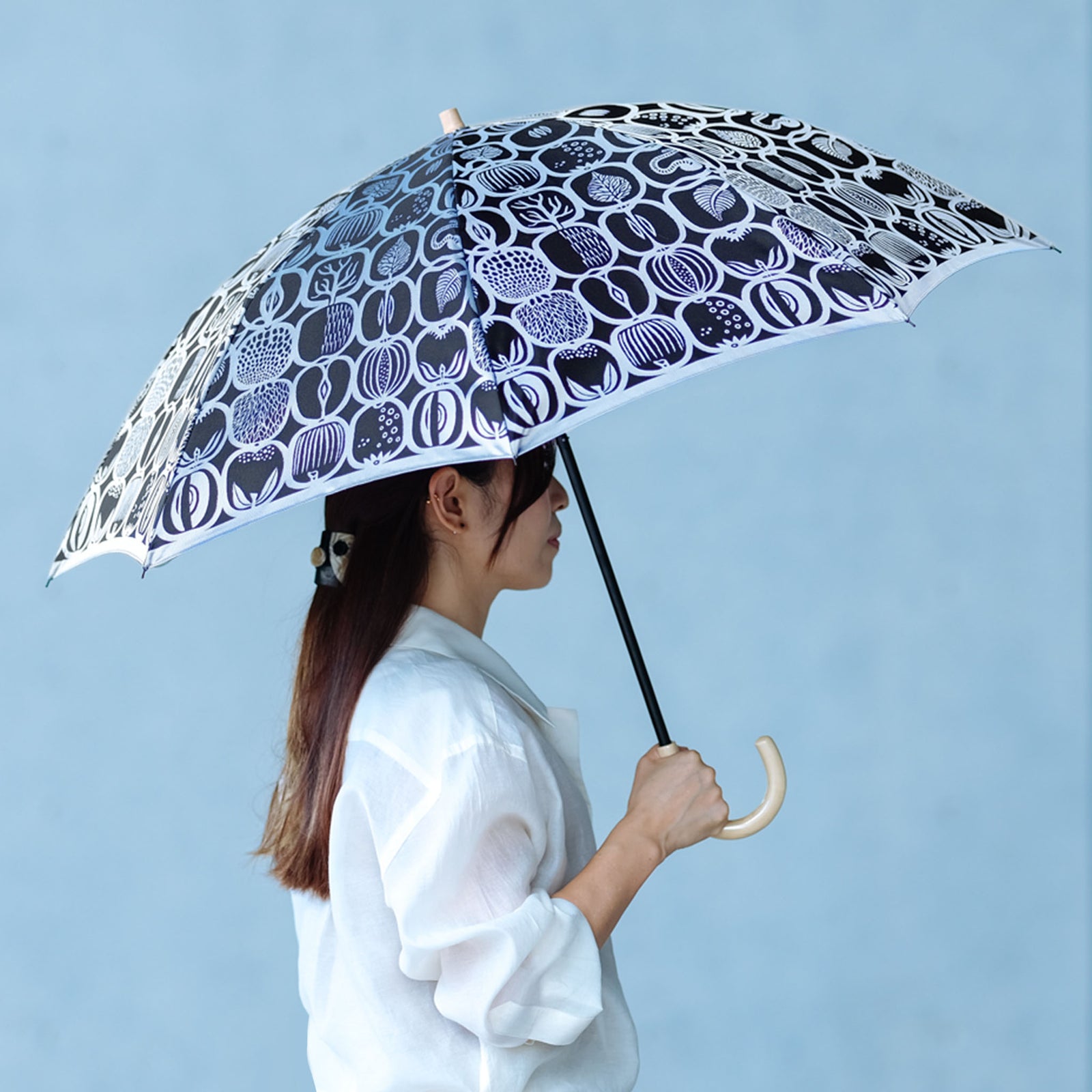 槙田商店　スティグ.リンドベリ　折りたたみ傘 ホワイト ベージュ 槙田商店 スティグ.リンドベリ 折りたたみ傘 ホワイト ベージュ