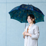 晴雨兼用　レディース　Stig L. HERBARIUM　ブルー　長傘　使用イメージ