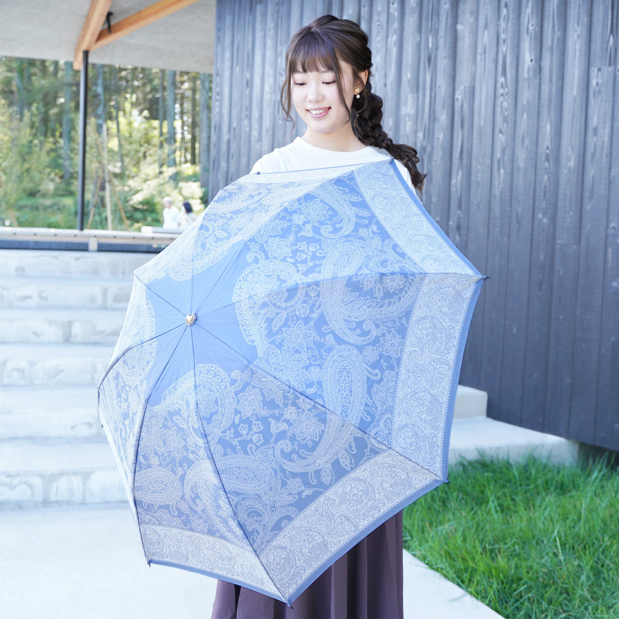 人気デザインのレディース折りたたみ傘！晴雨兼用雨傘8本骨55cm