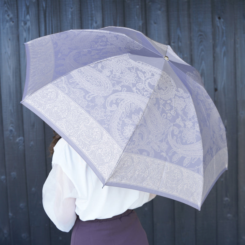 Pasotti 花びら模様 ネイビー折りたたみ傘 花柄 刺繍 ネイビー 晴雨兼用 折りたたみ傘 傘 軽量 人気 日傘