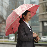 晴雨兼用　レディース　kirie　更紗　ルージュ　長傘　使用イメージ
